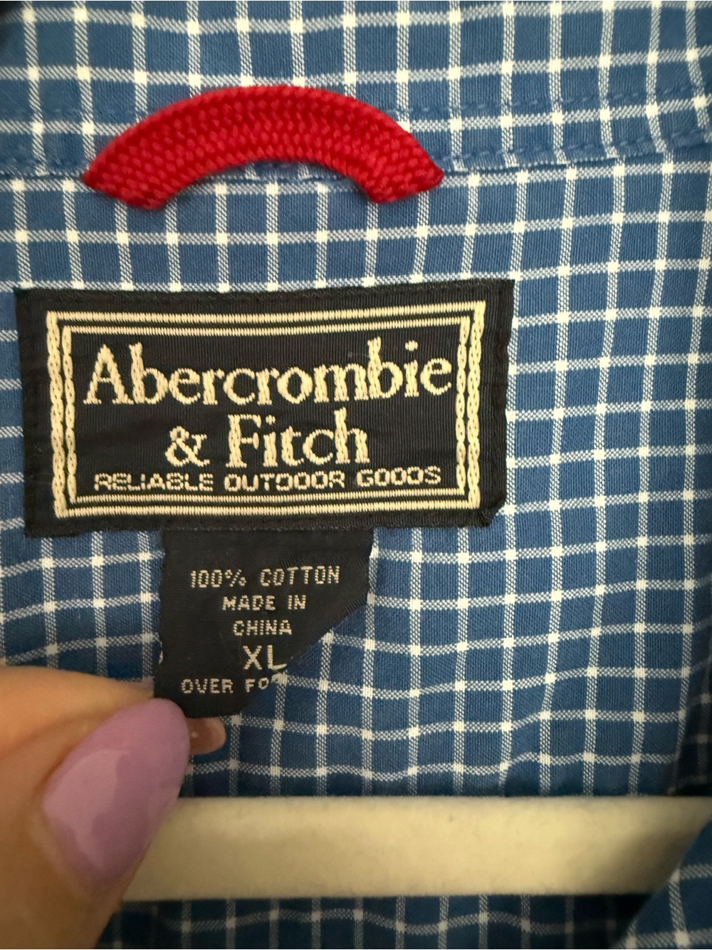 Abercrombie & Fitch y2k Men’s Blue Checked Button-Down Shirt- size XL - Picture 4 of 5